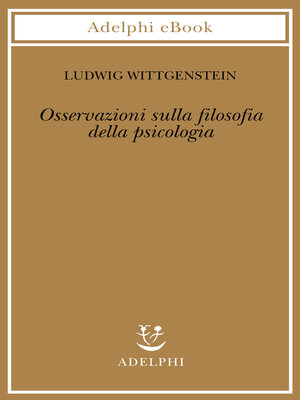 cover image of Osservazioni sulla filosofia della psicologia
